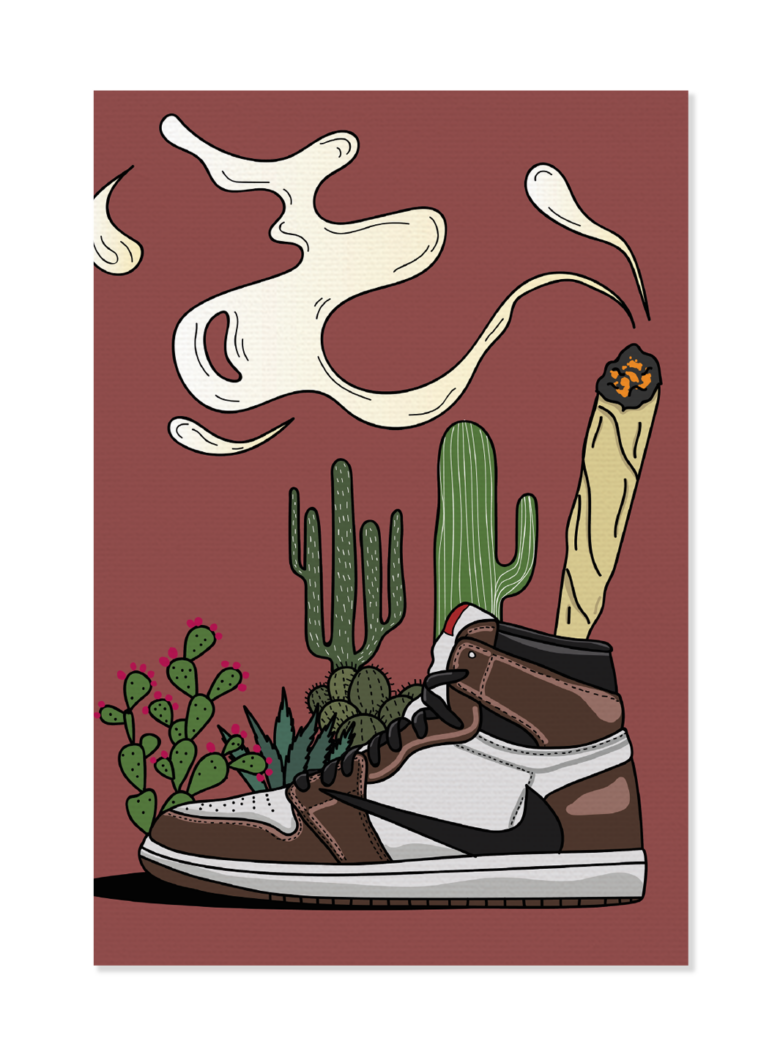 Obraz na płótnie Jordan 1 High Travis Scott Smoke